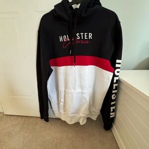 Hollister Black Hoodie with Red Detail